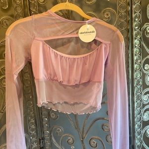 Mesh long sleeve top